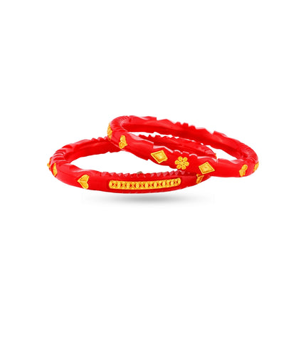 Gold Plated High Polish Pola Bangle Set