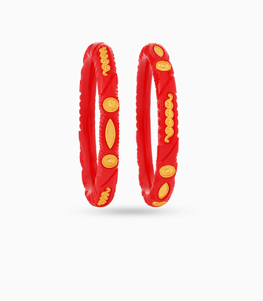 Gold Plated Polished Pola Bangle Set