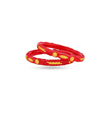 Gold Plated Polished Pola Bangle Set