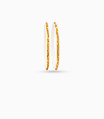 Gold Plated White Shiny Pola Bangle Set