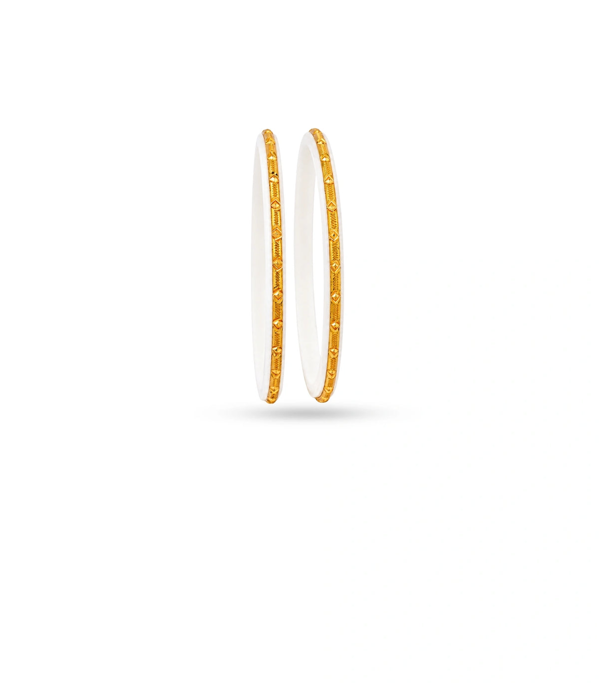 Gold Plated White Shiny Pola Bangle Set