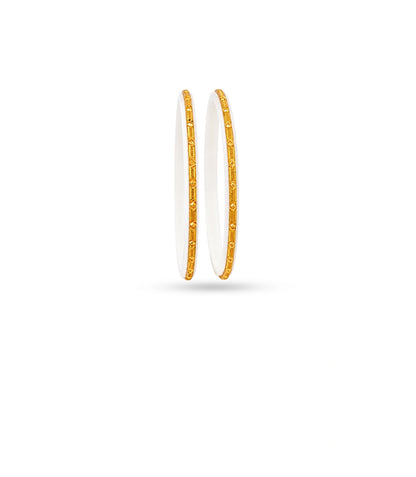 Gold Plated White Shiny Pola Bangle Set