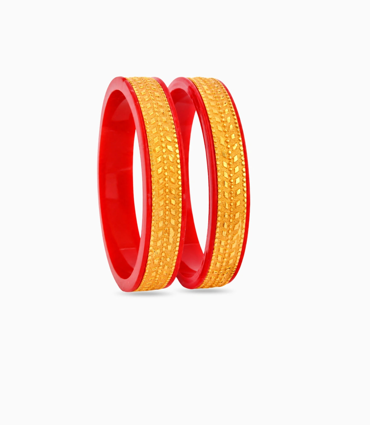 Gold Plated Wide Leaf Pola Bangle Set