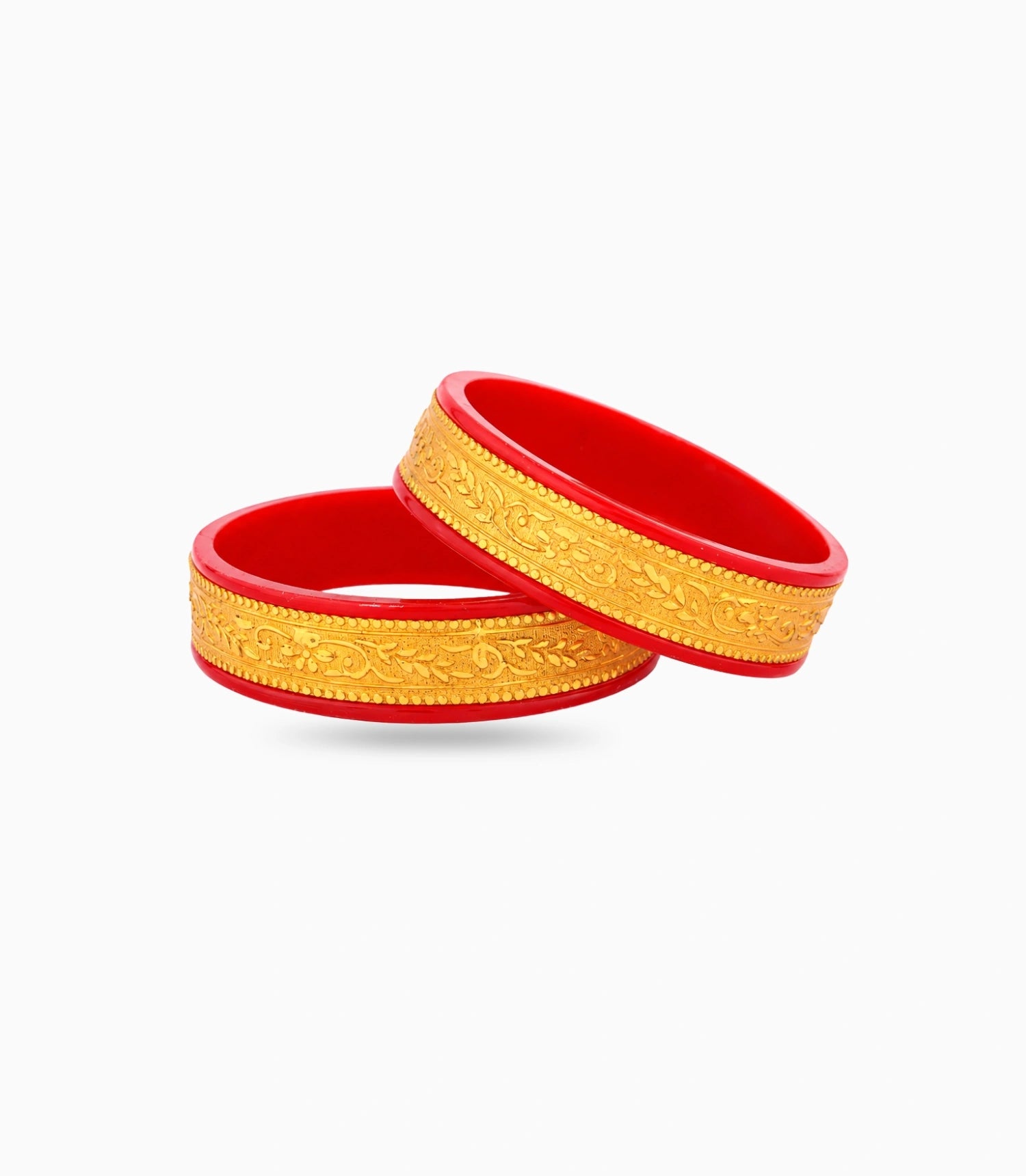 Gold Plated Wide Traditional Pola Bangle Set