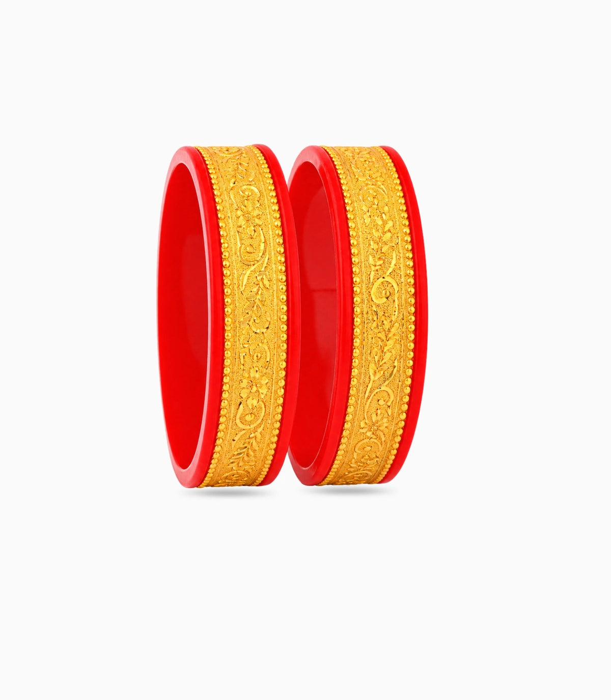 Gold Plated Wide Traditional Pola Bangle Set