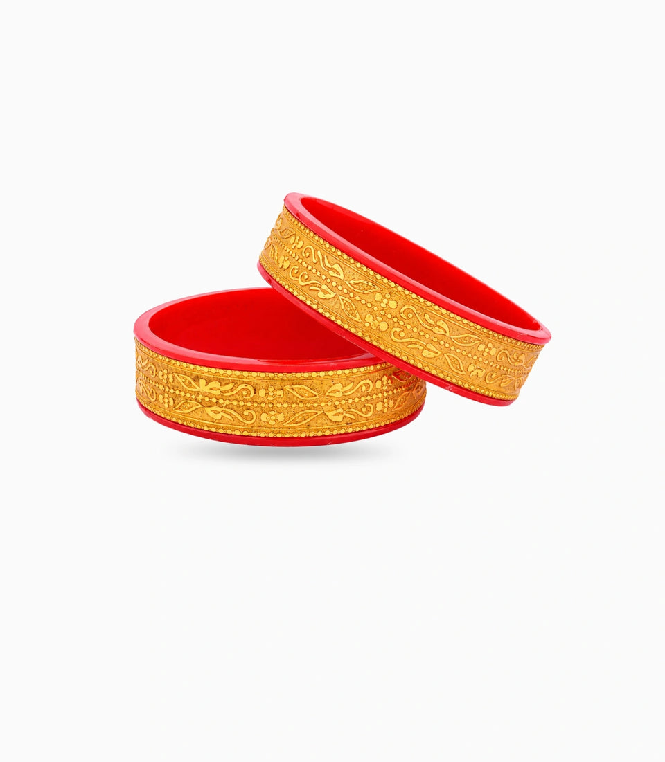 Gold Plated Wide Classic Pola Bangle Set