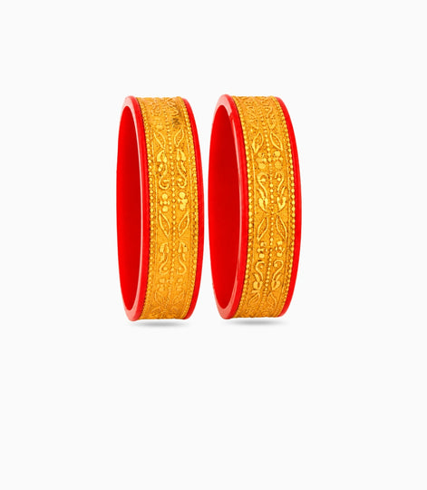 Gold Plated Wide Classic Pola Bangle Set