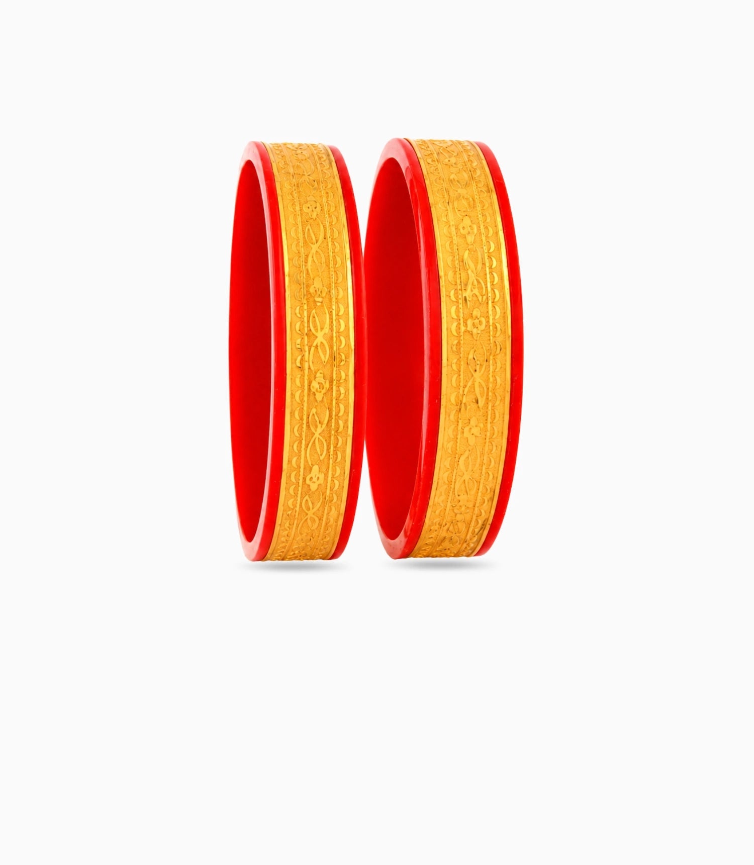 Gold Plated Wedding Wide Vintage Pola Bangle Set