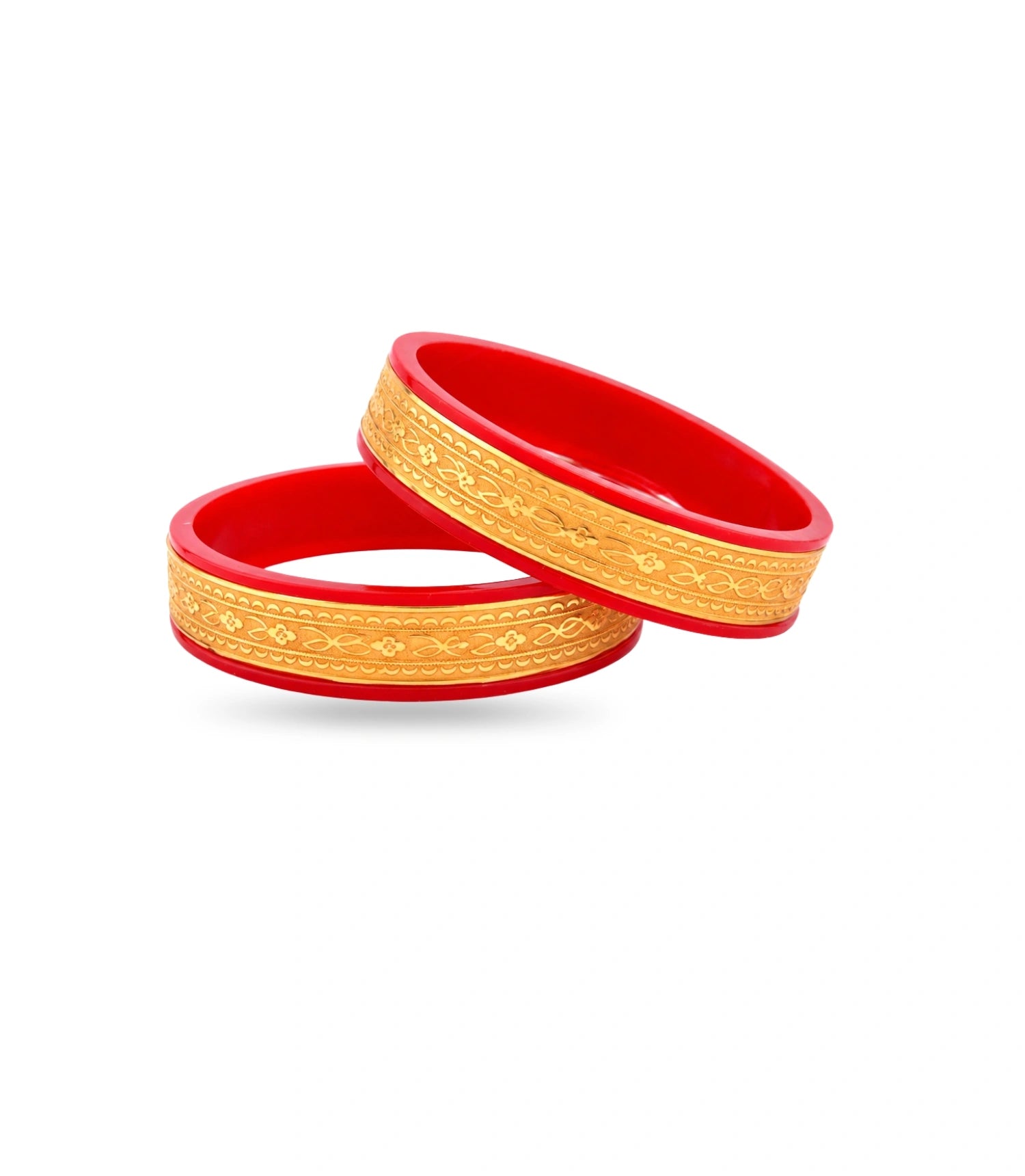 Gold Plated Wedding Wide Vintage Pola Bangle Set