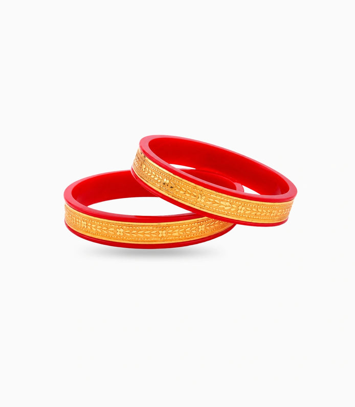 Gold Plated Wide Grand Pola Bangle Set