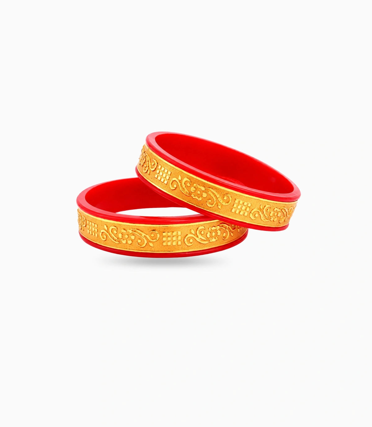 Gold Plated Wide Luxurious Pola Bangle Set