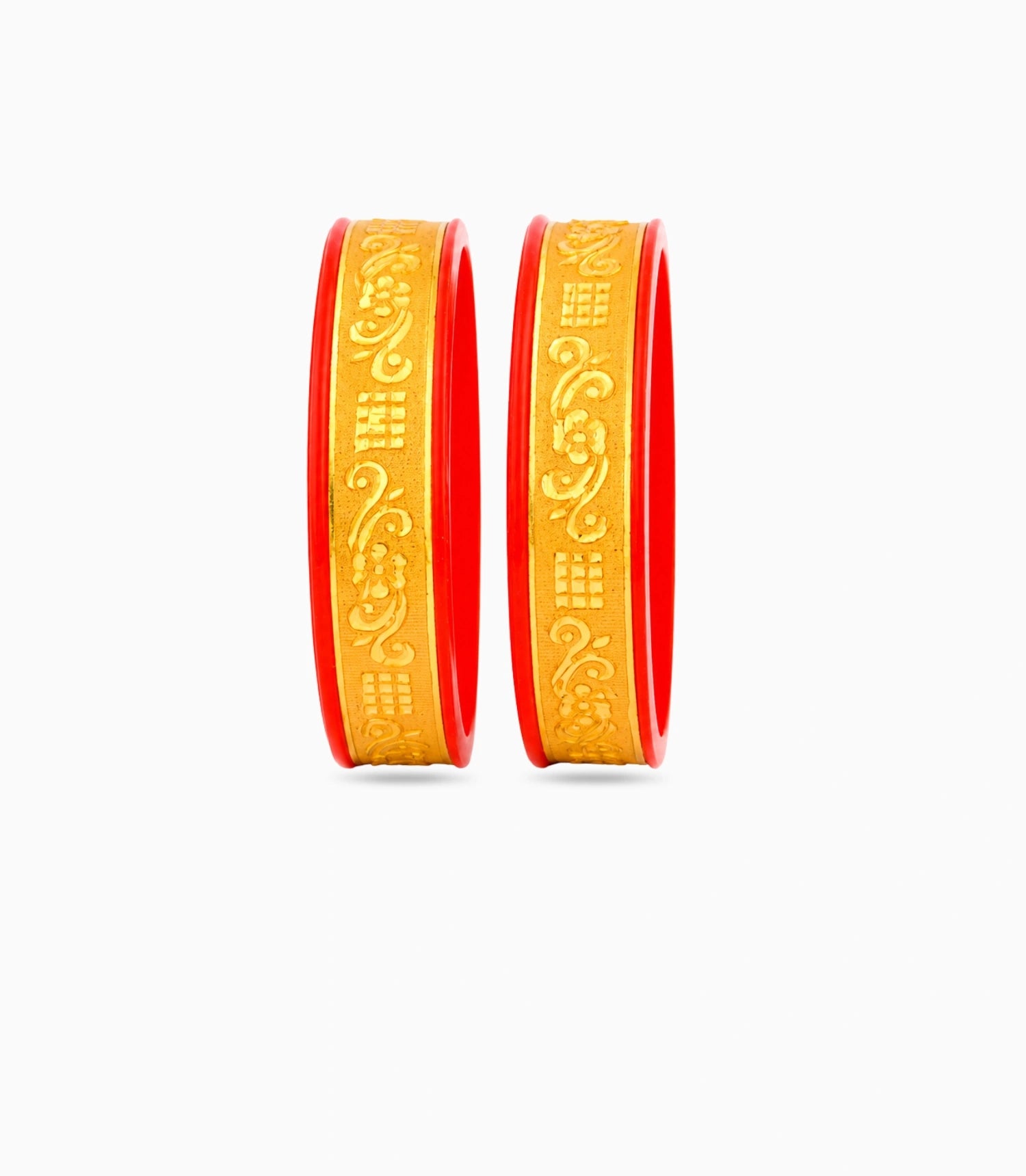 Gold Plated Wide Luxurious Pola Bangle Set