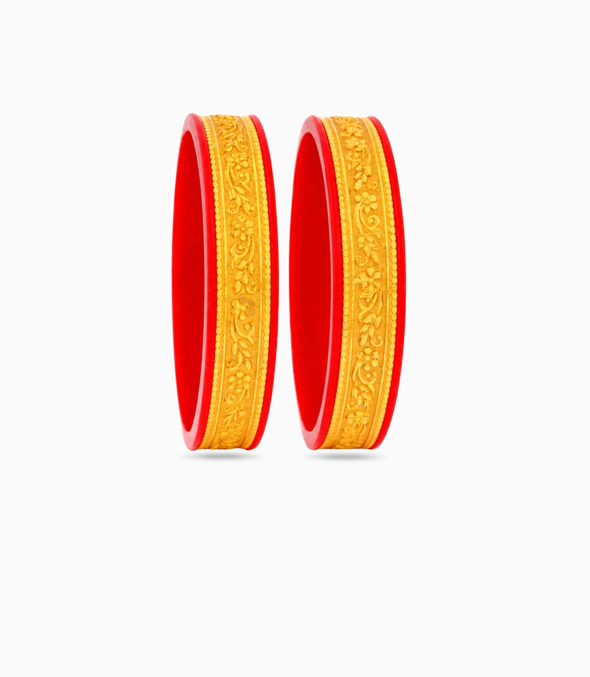 Gold Plated Wide Wedding Pola Bangle Set