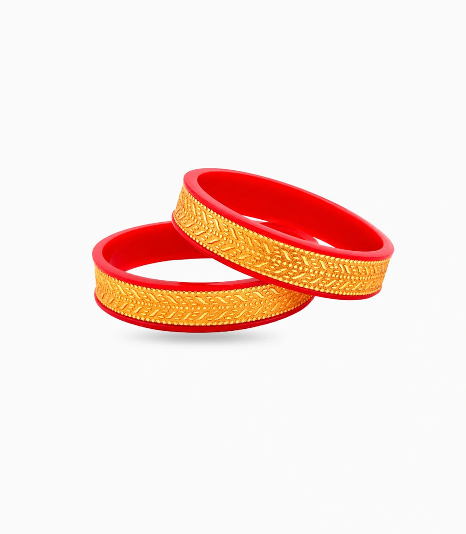 Gold Plated Wide Iconic Pola Bangle Set