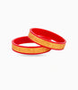 Gold Plated Wide Artisan Pola Bangle Set