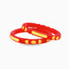 Gold Plated Heart Charm Pola Bangle Set