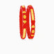 Gold Plated Heart Charm Pola Bangle Set