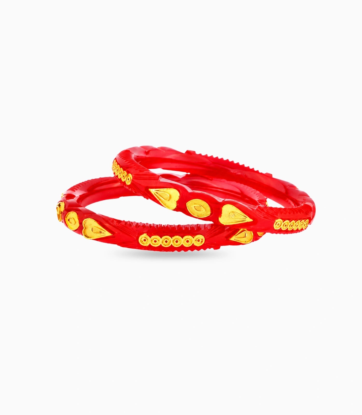 Gold Plated Heart Blossom Pola Bangle Set