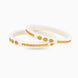 Gold Plated White Ethnic Elegance Pola Bangle Set
