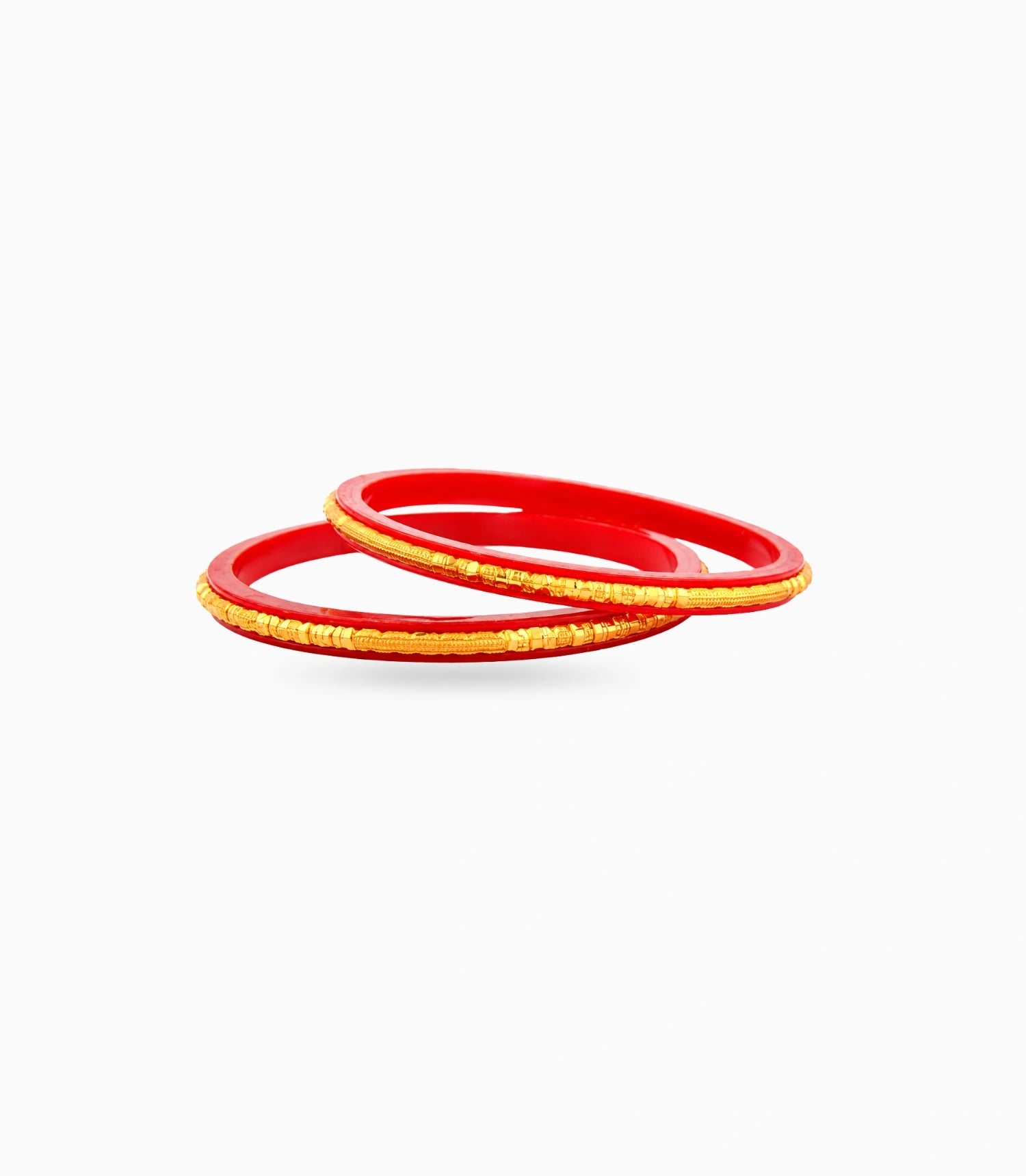 Gold Plated Slim Beaded Pola Bangle Set