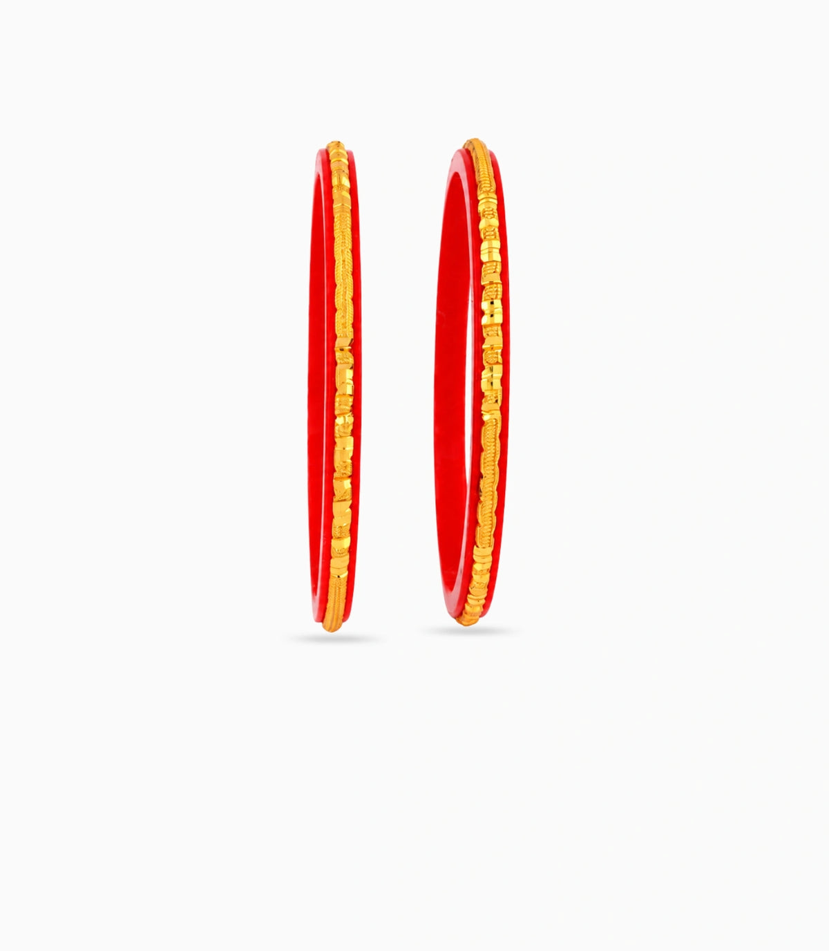 Gold Plated Slim Beaded Pola Bangle Set