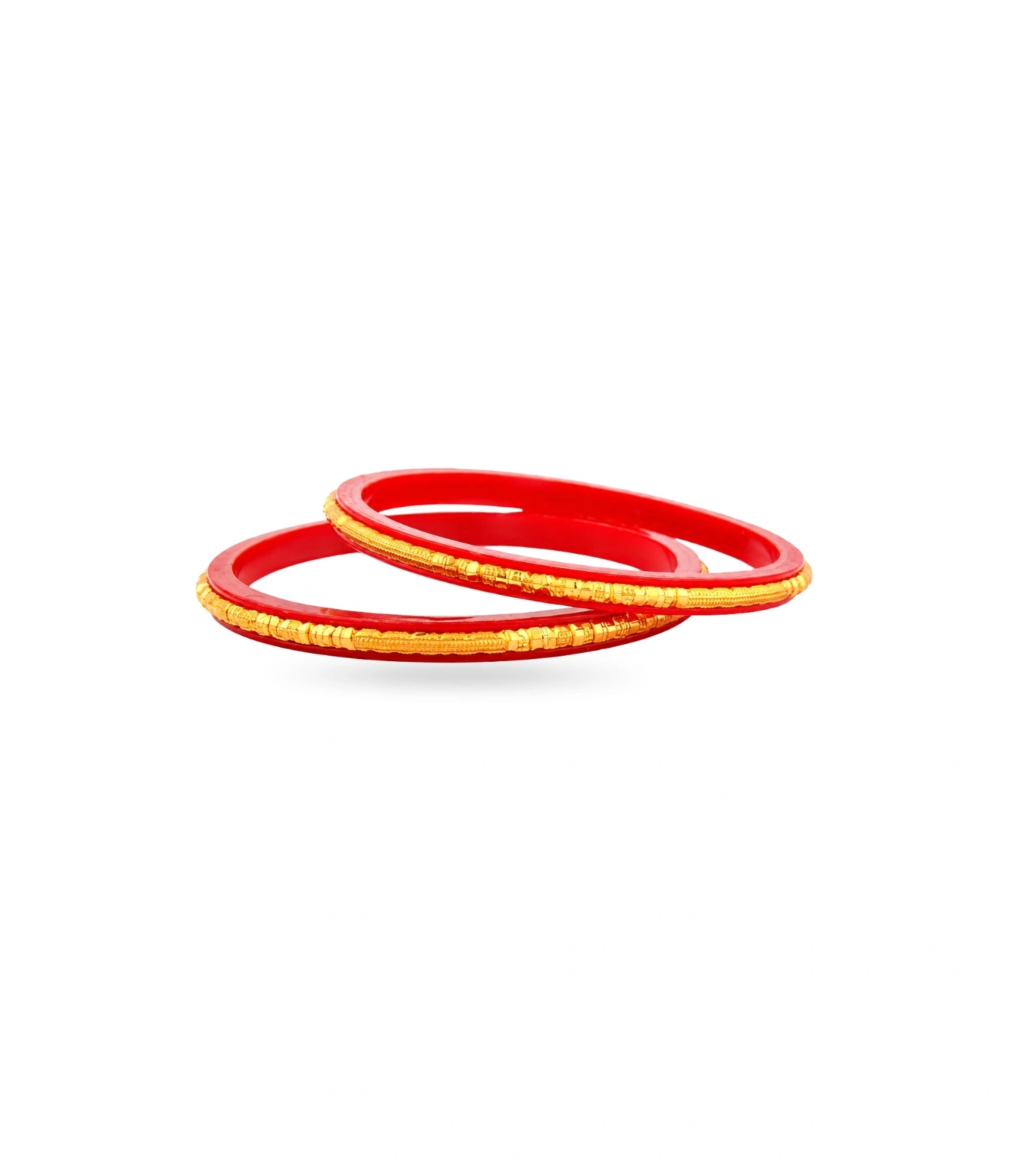 Gold Plated Slim Beaded Pola Bangle Set