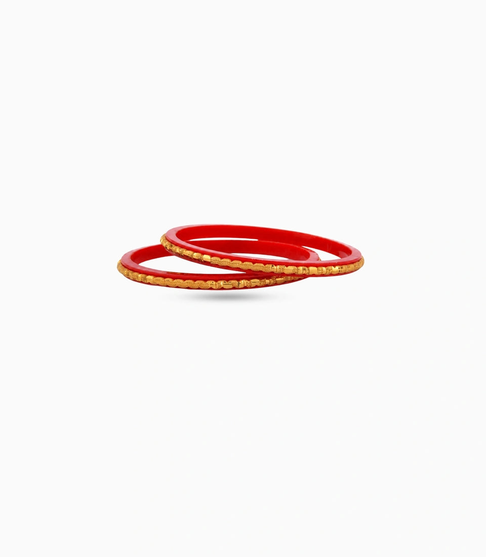 Gold Plated Classic Beaded Pola Bangle Set