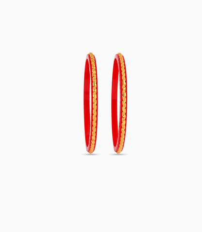 Gold Plated Classic Beaded Pola Bangle Set
