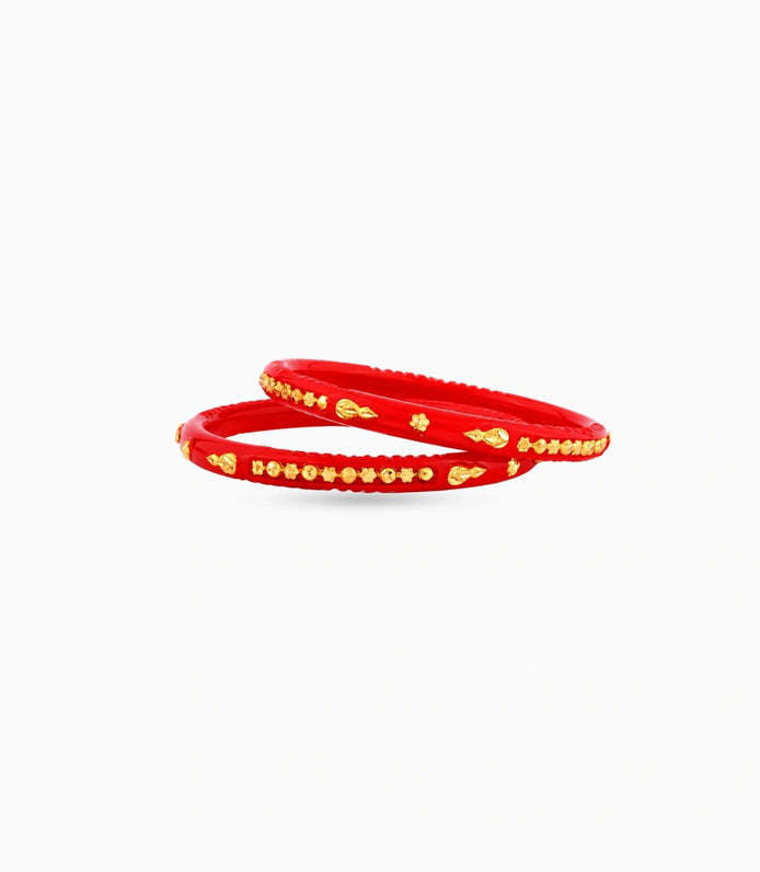 Gold Plated Statement Pola Bangle Set