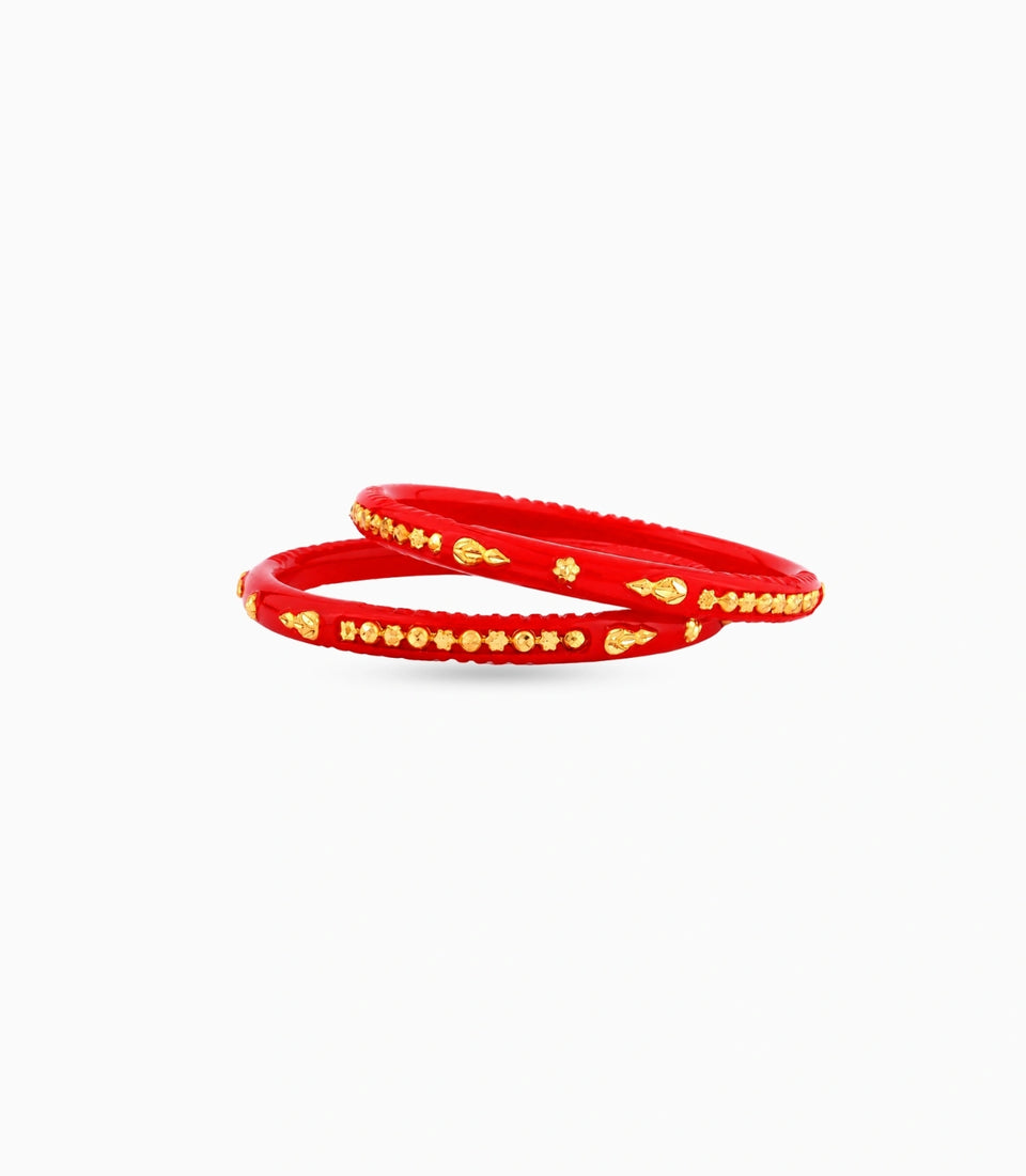 Gold Plated Statement Pola Bangle Set