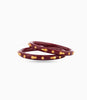 Gold Plated Maroon Minimal Pola Bangle Set