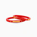 Gold Plated Glossy Red Pola Bangle Set