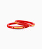Gold Plated Glossy Red Pola Bangle Set