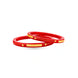 Gold Plated Glossy Red Pola Bangle Set