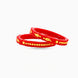 Gold Plated Red Stylish Pola Bangle Set