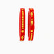 Gold Plated Red Stylish Pola Bangle Set