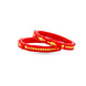 Gold Plated Red Stylish Pola Bangle Set