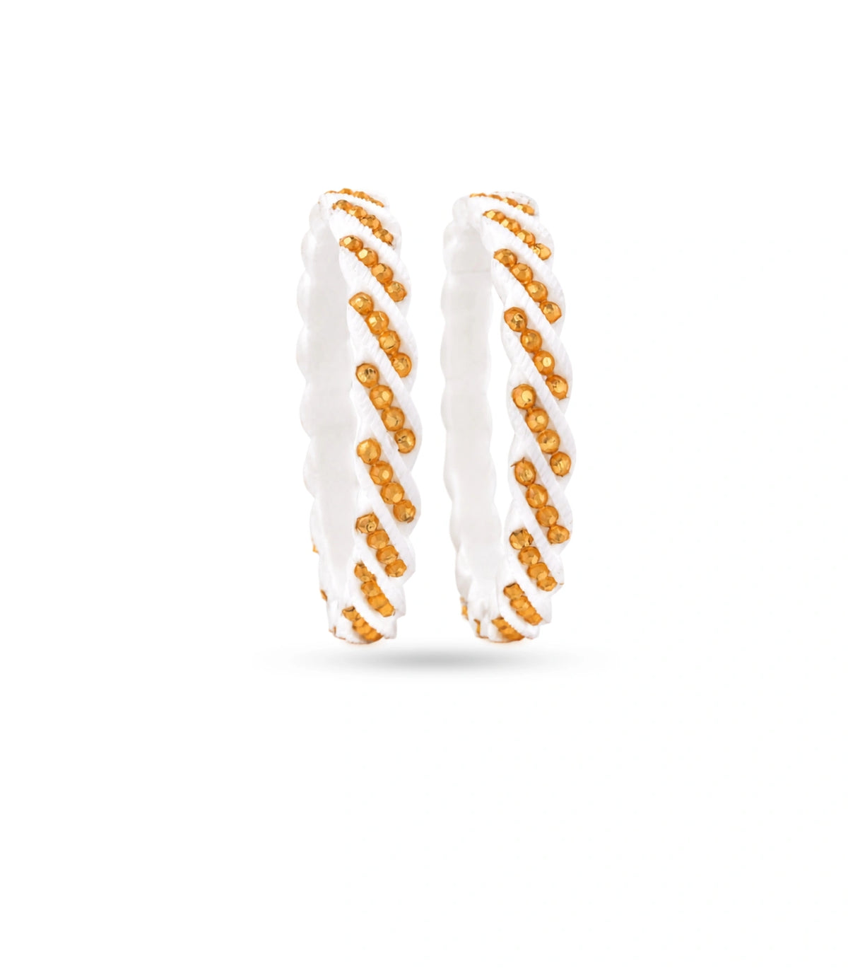 Gold Plated White Twist Pola Bangle Set