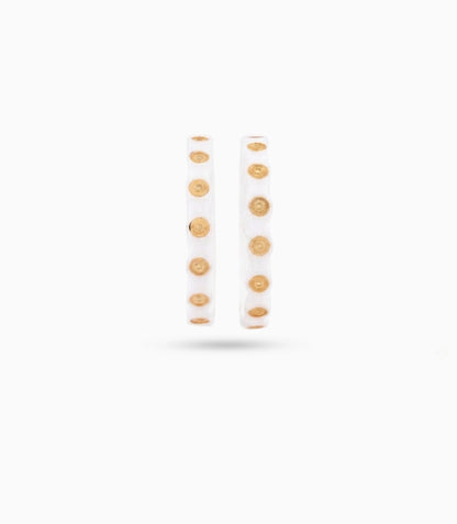 Gold Plated Matte Coin Pola Bangle Set