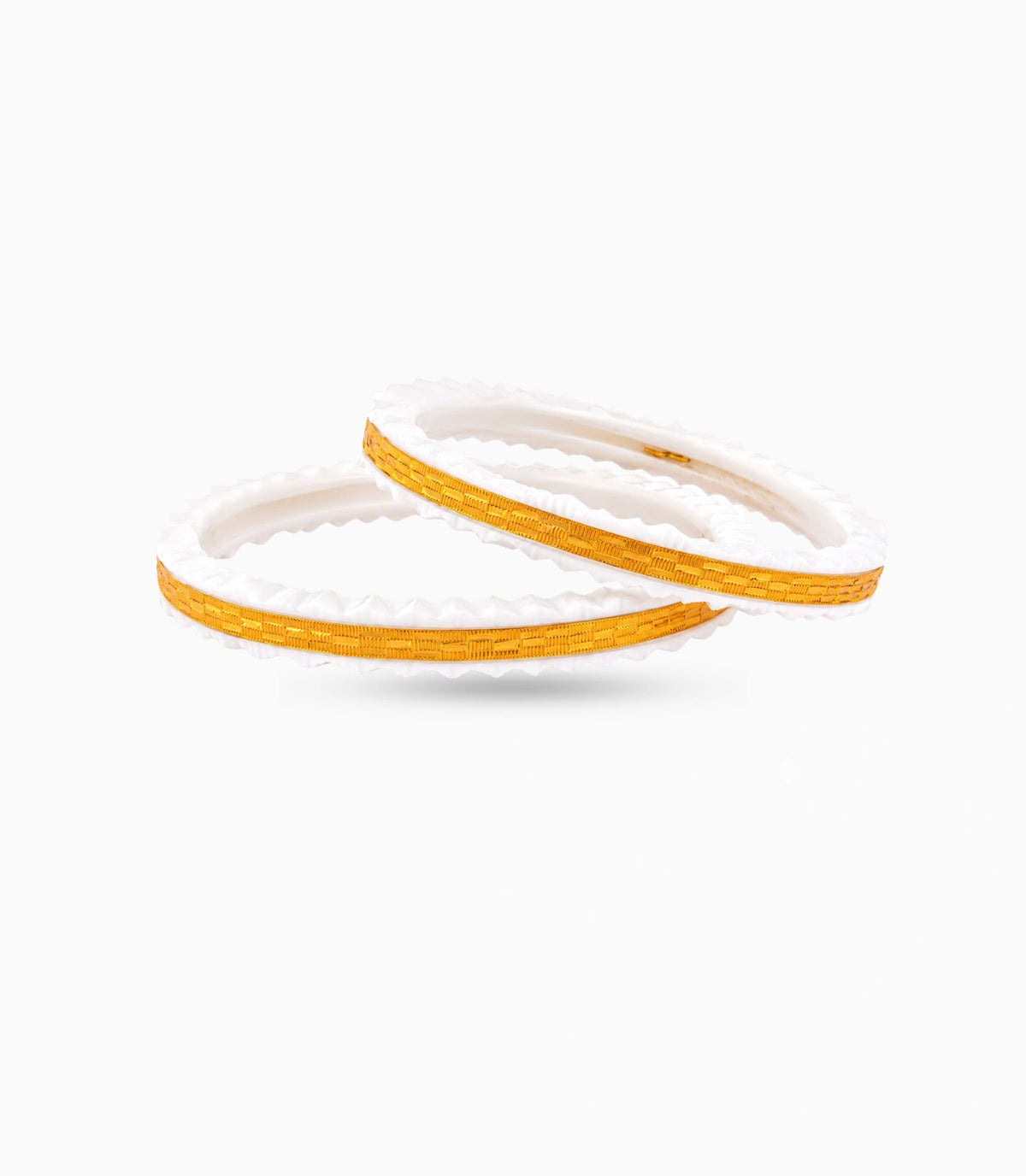 Gold Plated White Classic Pola Bangle Set