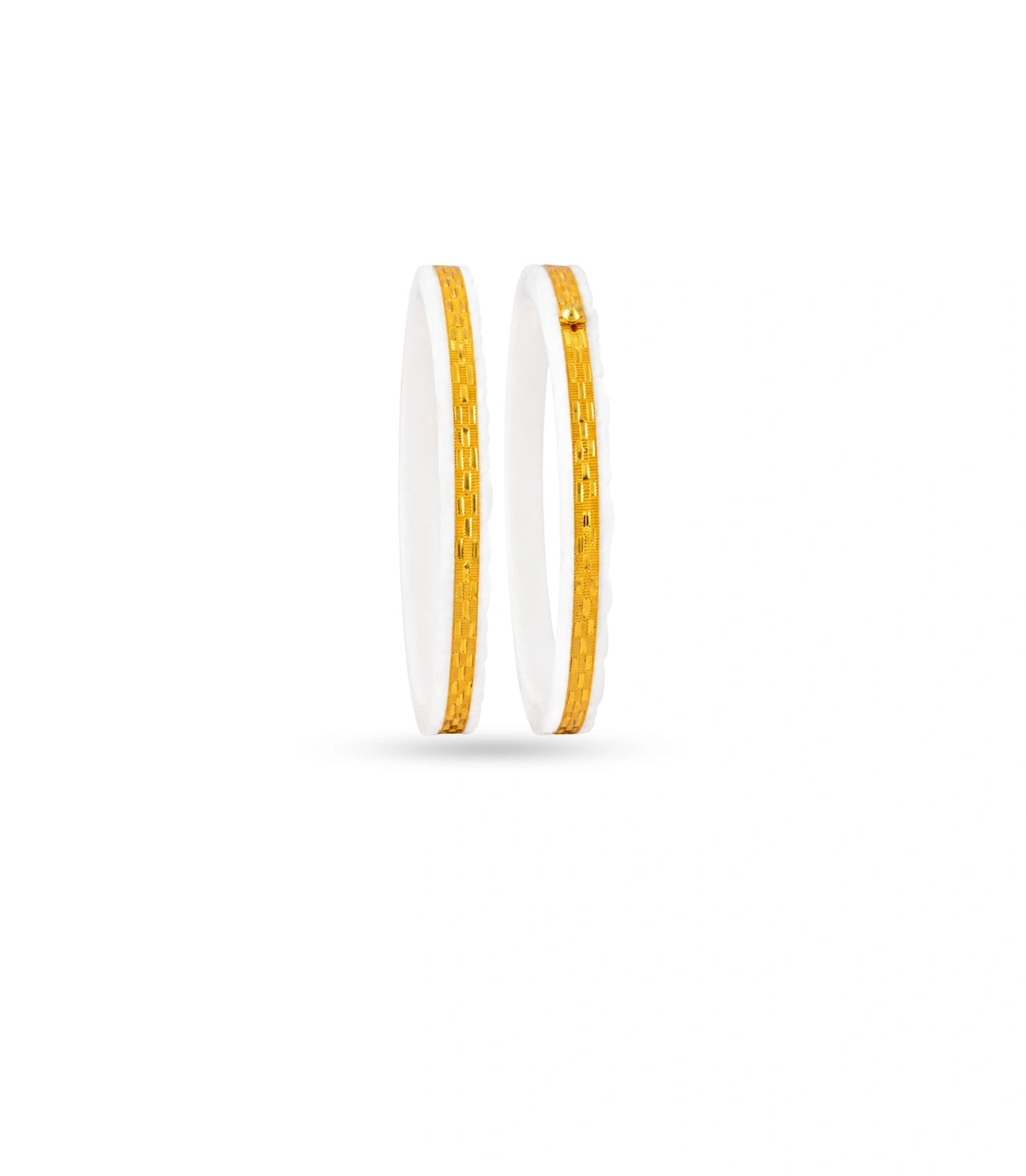 Gold Plated White Classic Pola Bangle Set