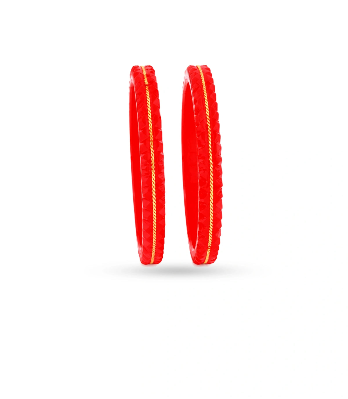 Gold Plated Red Lite Pola Bangle Set