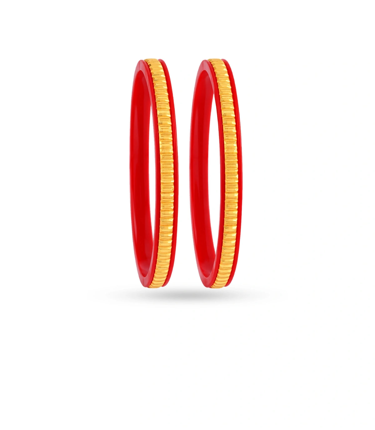 Gold Plated Textured Pola Bangle Set