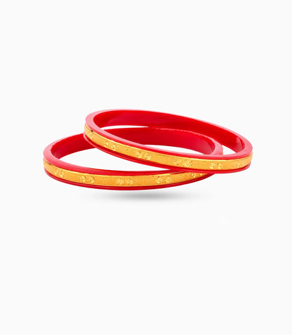 Gold Plated Evergreen Pola Bangle Set
