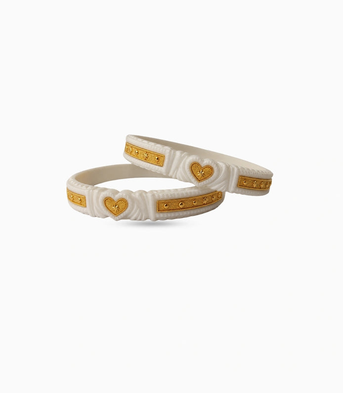 Gold Plated Carved Sankha Bangle Set