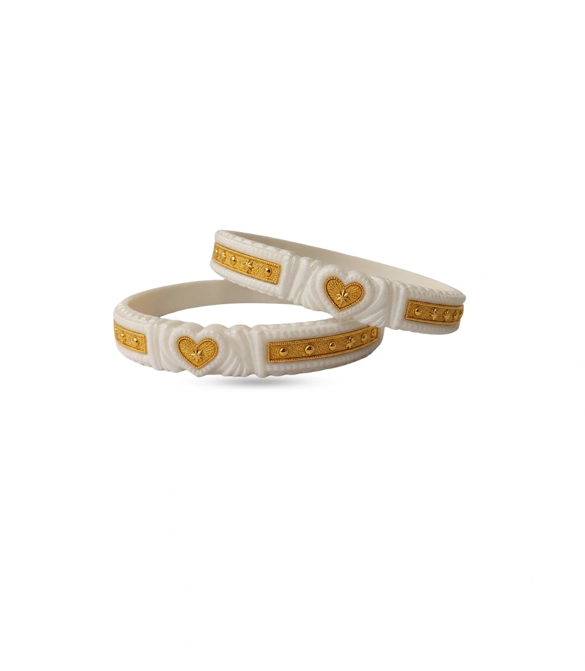 Gold Plated Carved Sankha Bangle Set