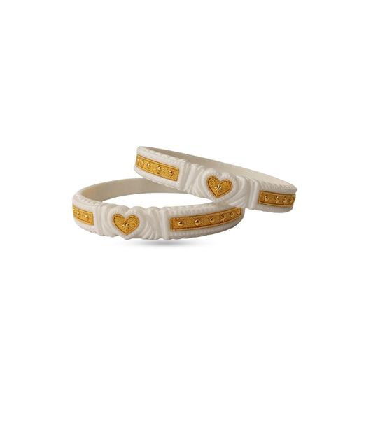 Gold Plated Carved Sankha Bangle Set