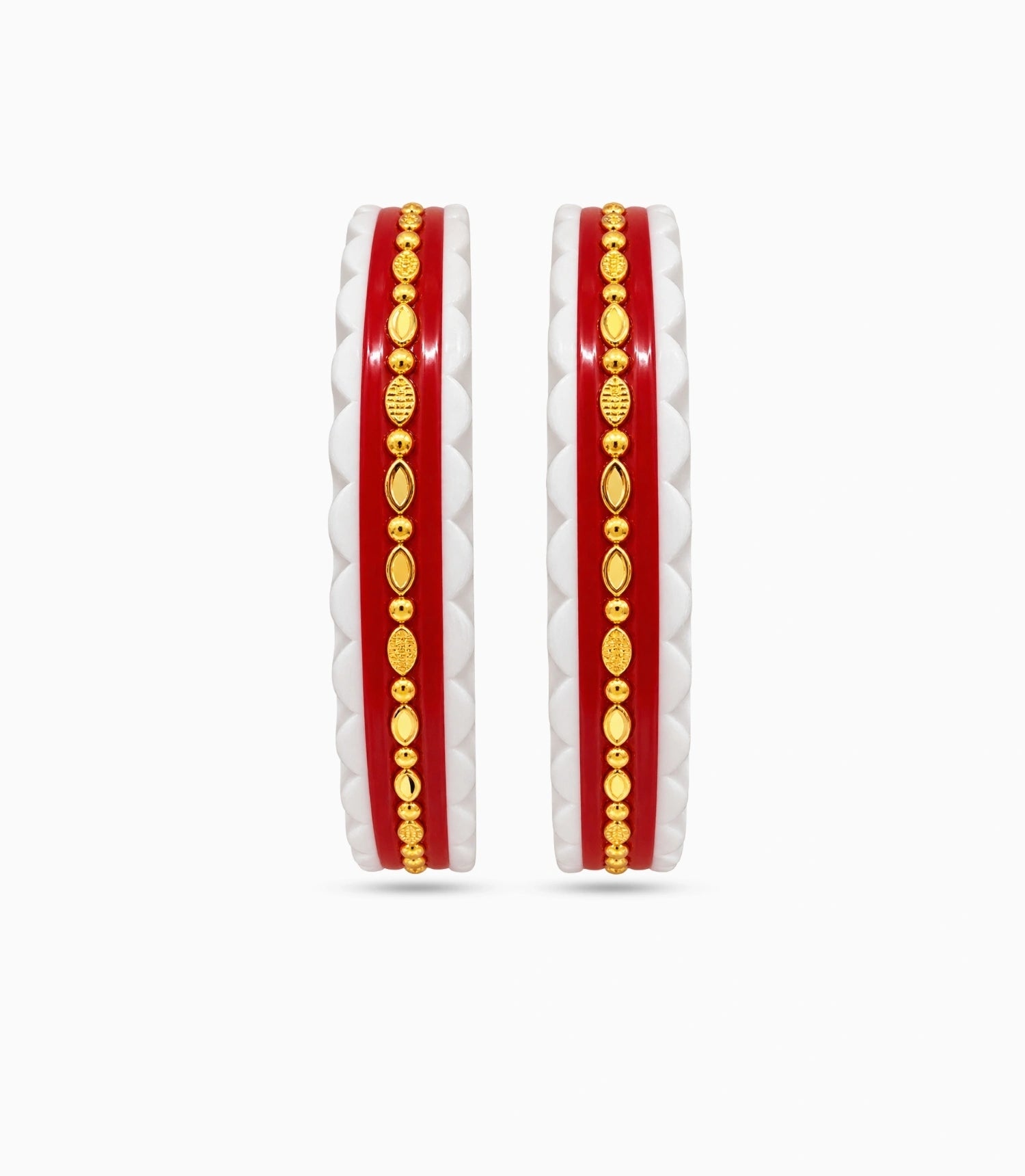Gold Plated Dual Tone Sankha Pola Bangle Set