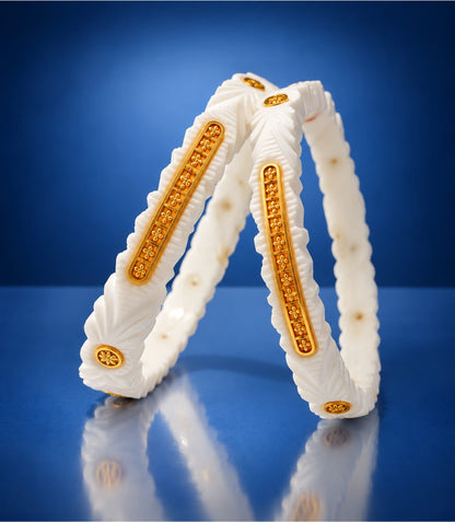 Gold Plated Designer Sakha Bangle Set