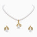Gold Plated Leaf Single Strand Pearl Necklace